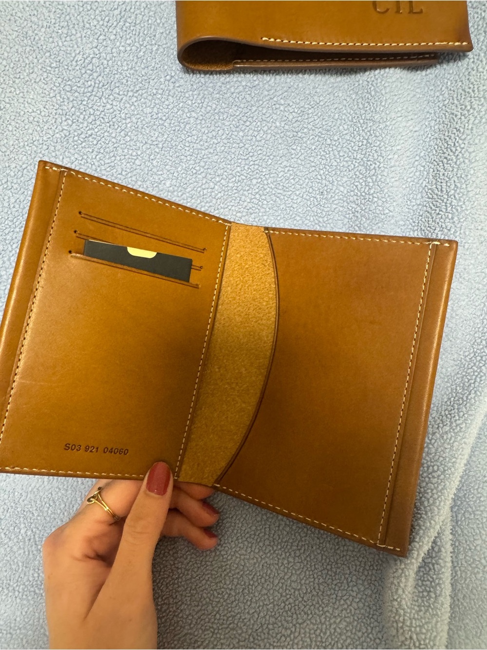 Shinola Tan Leather Card & Key Holder